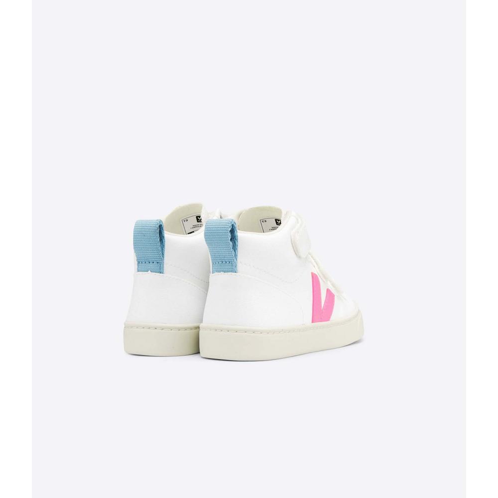 Veja V-10 MID CWL Kids' Shoes White/Blue/Pink | CA 799ZUT